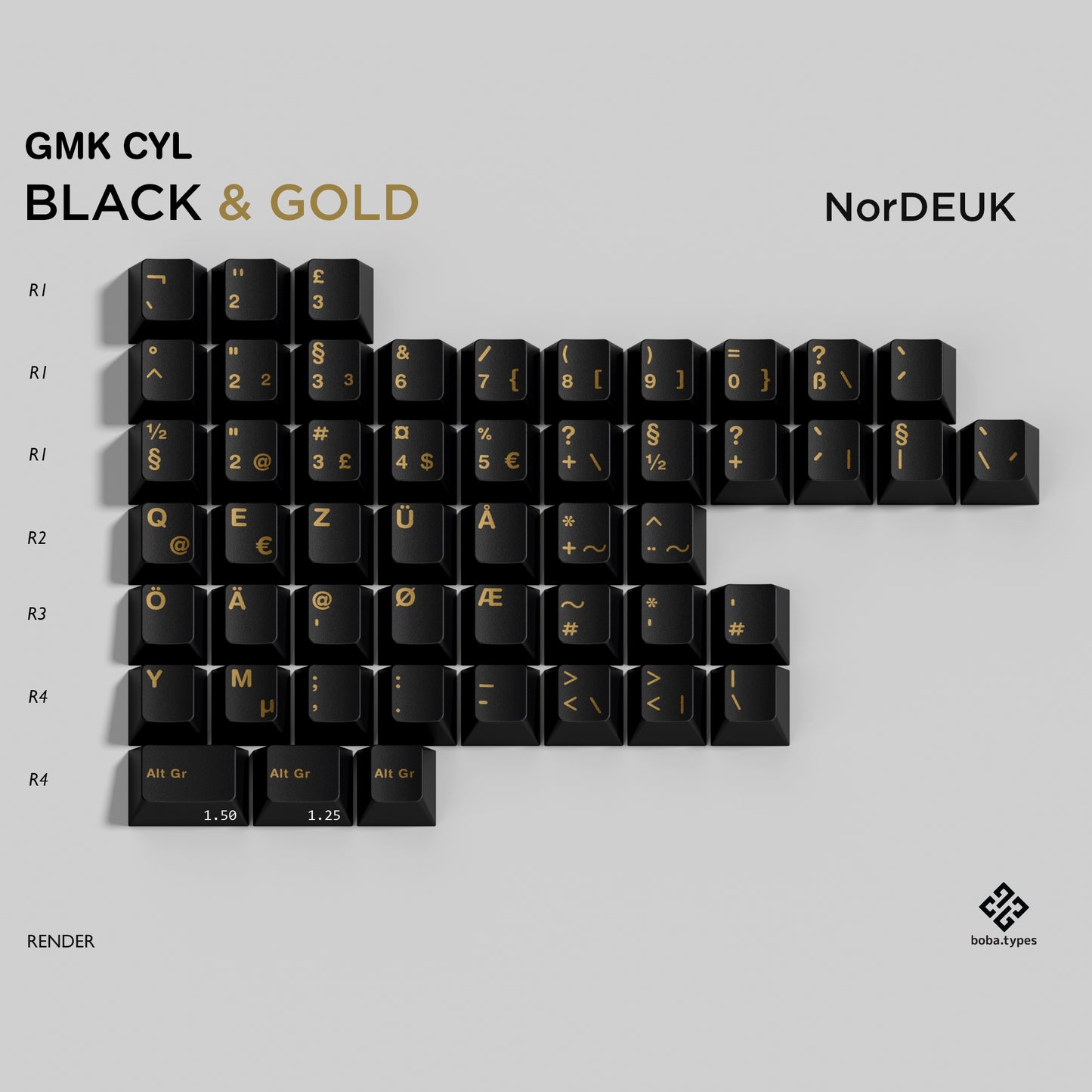 GMK Black & Gold 键帽