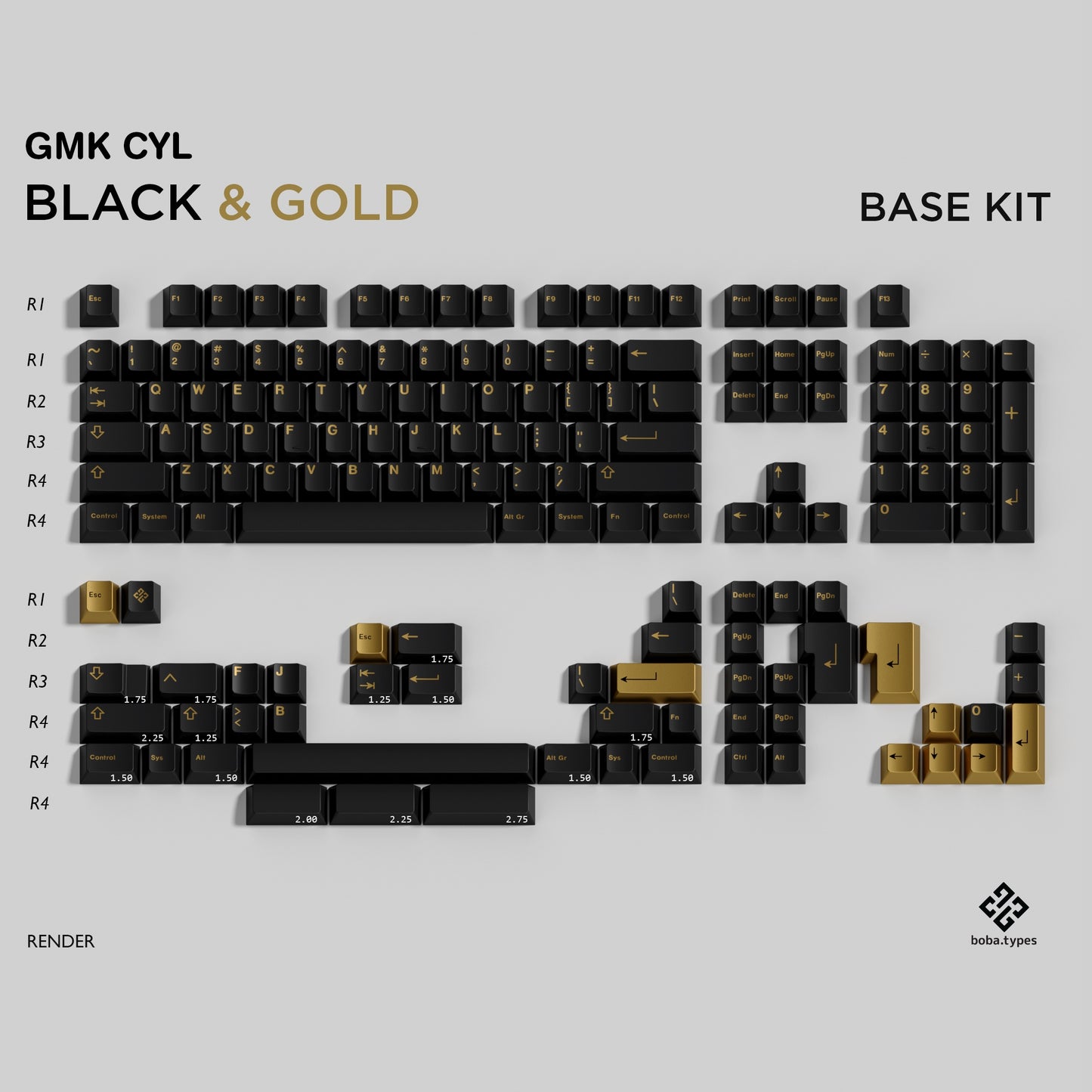GMK Black & Gold 键帽