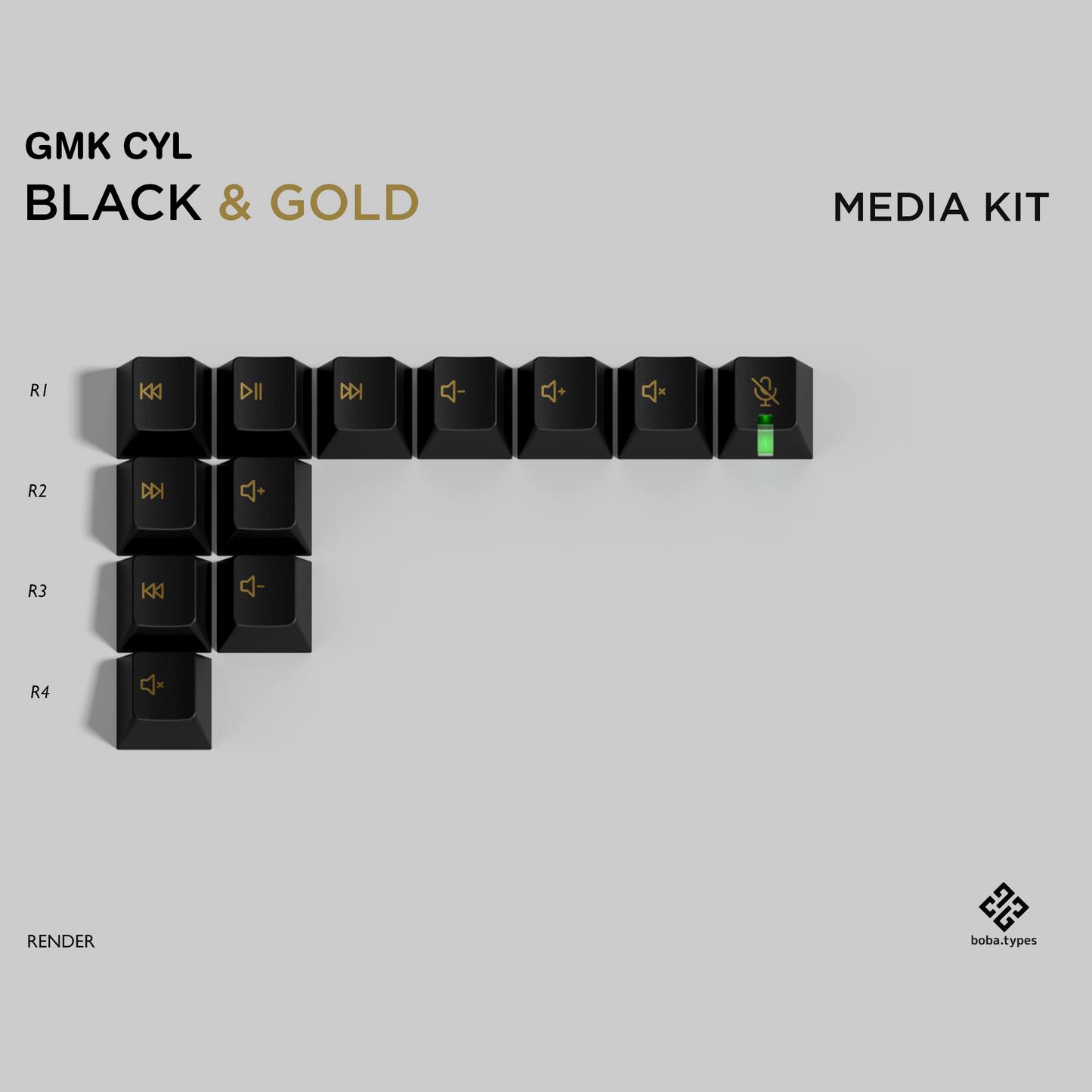 GMK Black & Gold 键帽