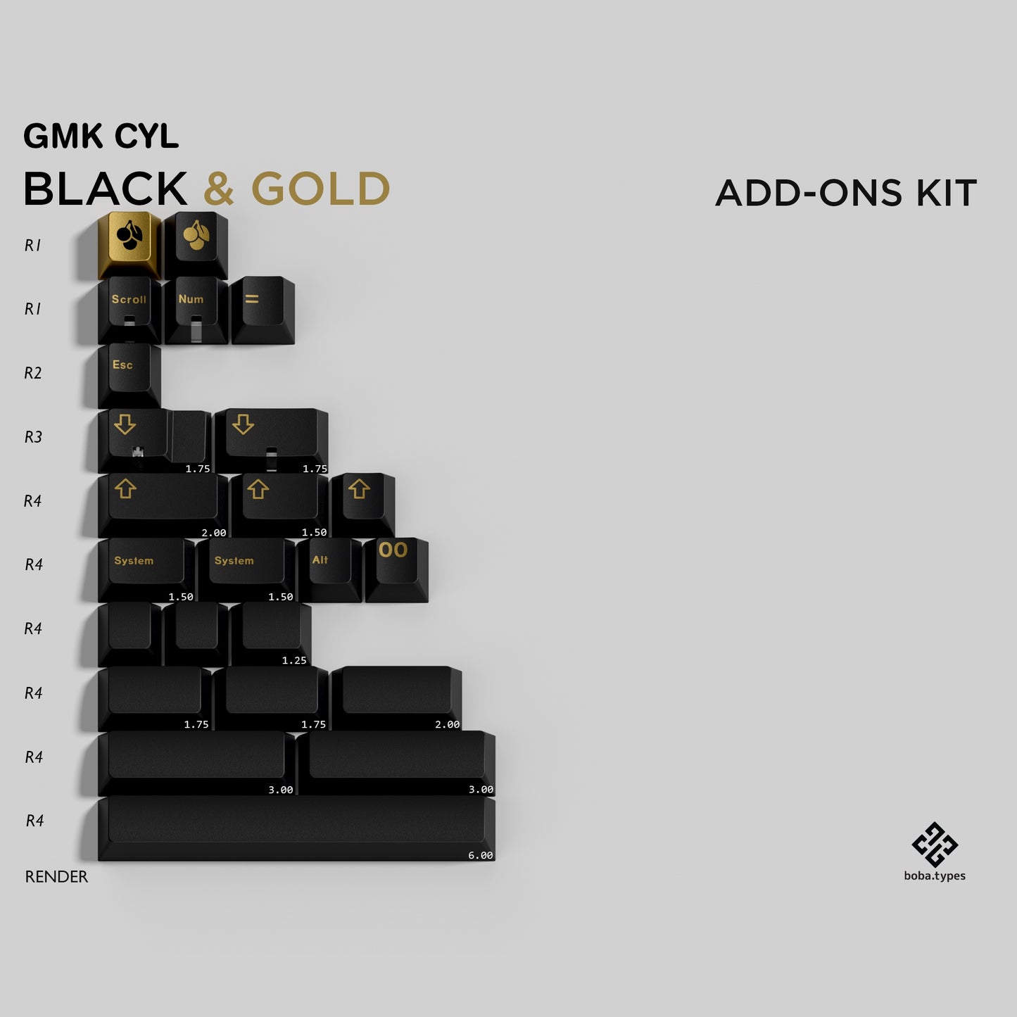GMK Black & Gold 键帽